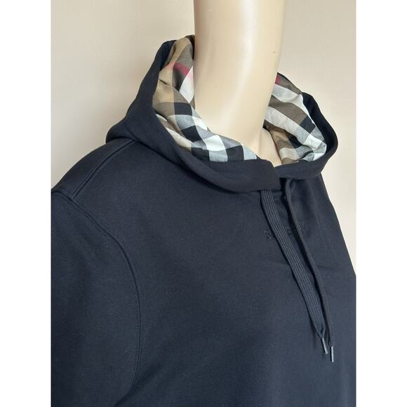 Burberry Talley Logo Checked Sweatshirt with Hoodie Black S 8084391 NWT $760 - Picture 16 of 16